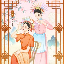 非遗泉州簪花插画