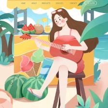 夏日海邊少女