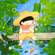 吃西瓜的小孩