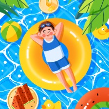 夏日泳池男孩