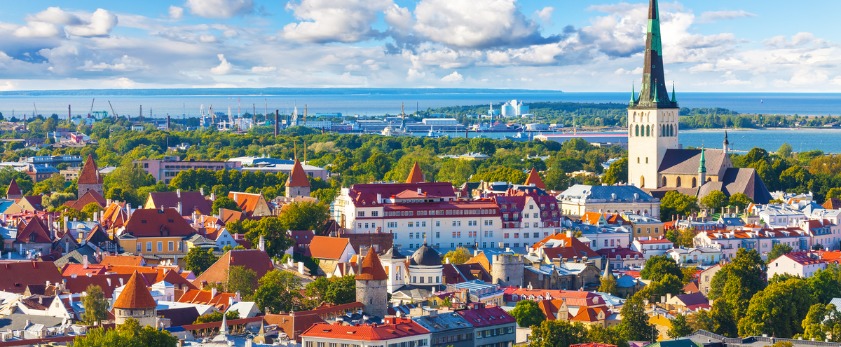 塔林爱沙尼亚的空中全景