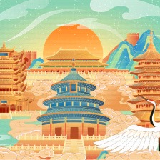 古風建筑插畫