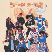 民族人物插画