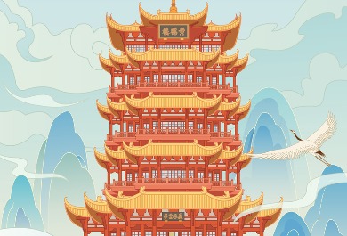 黄鹤楼插画